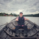 Man rowing a boat
