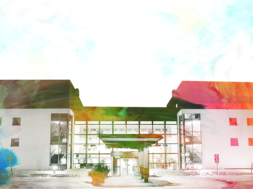 Illustration av regionhuset i Luleå