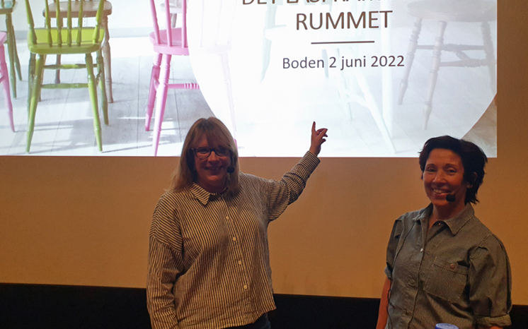 Anna Persson och Else Österberg, regional bibliotekskonferens juni 2022