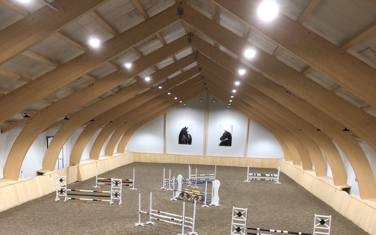 Ridhuset som Nian Hästsport låtit bygga.