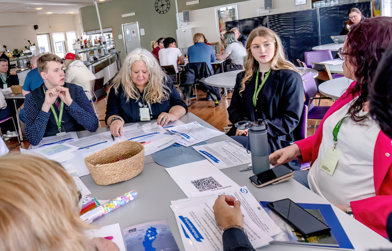 Workshop. Från vänster Thor Vinblad von Walter, Elisabeth Lindberg, Julia Nordekvist och Veronica Pedersen