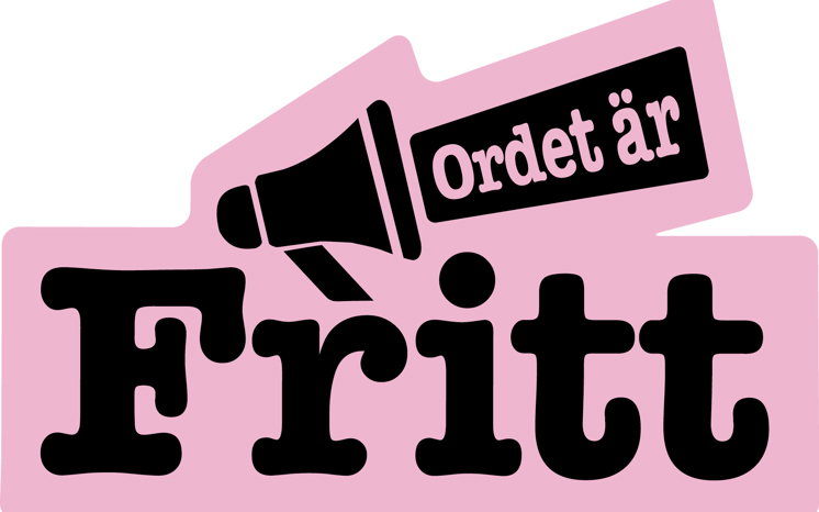 Grafisk bild med texten Ordet är fritt mot rosa bakgrund