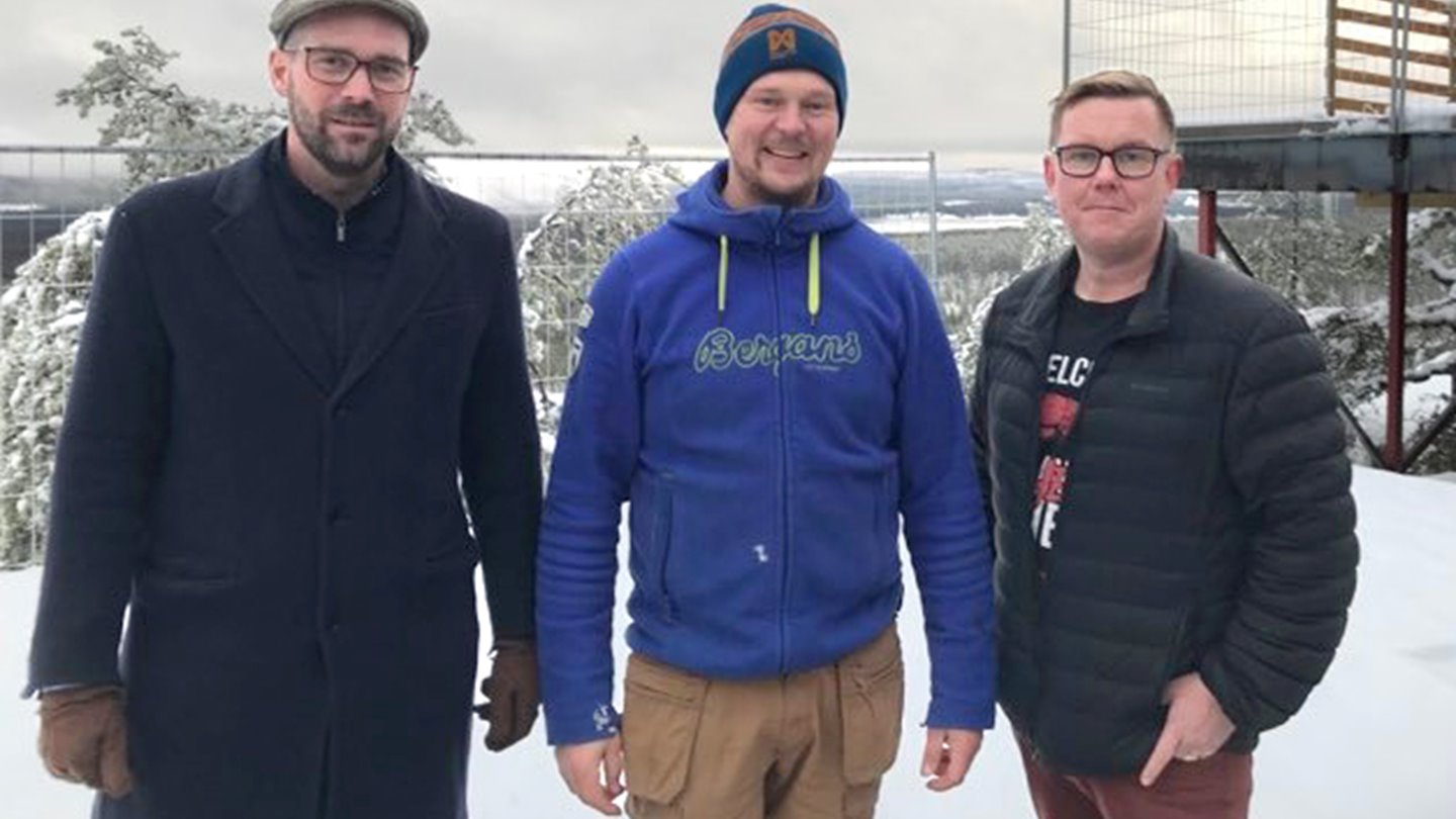 Janus Brandin, regional utvecklingsdirektör, Johan Väisinen, Explore the North och Tomas Vedestig, ordförande i Regionala utvecklingsnämnden. Foto Åsa Snällfot.